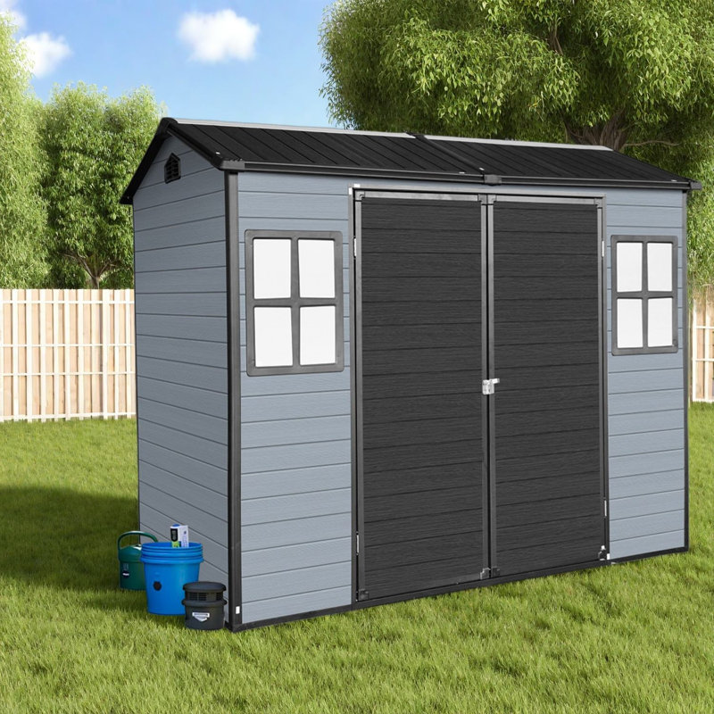 Remise durable avec rangement, remise de jardin moderne en acier de 8 pi x 4 pi