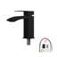 Lavabo moderne en céramique avec robinets noirs pour salles de bain élégantes