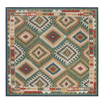 Tapis intérieur / extérieur vert / rouge / beige Brockton