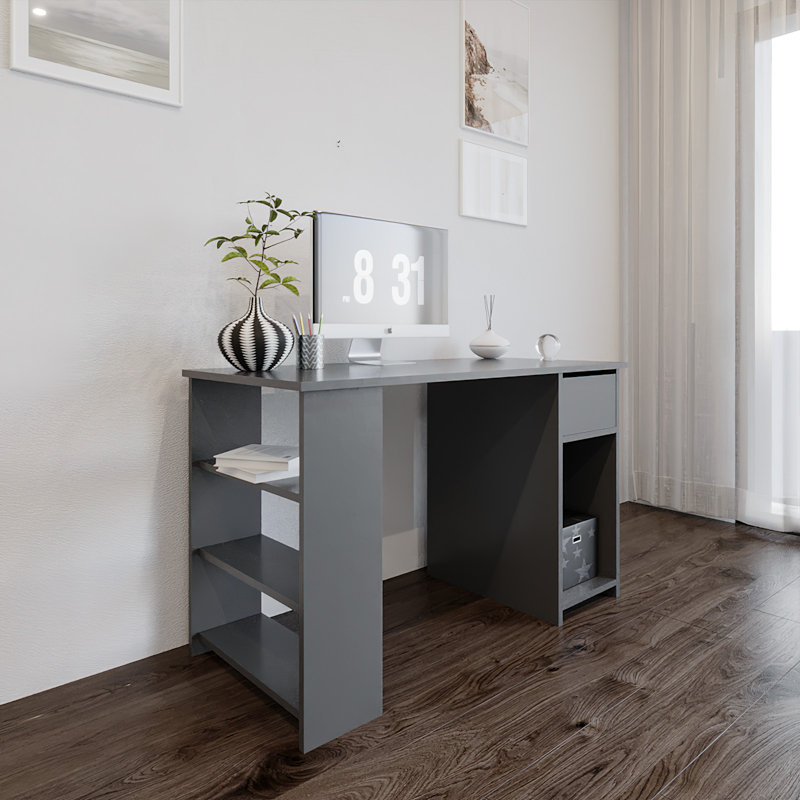 Neddo Computer Desk, Anthracite Grey