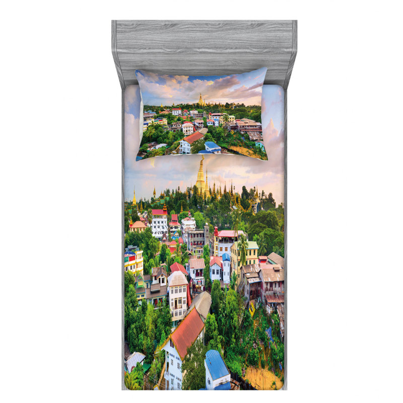 Ensemble de draps Yangon, Ensemble de draps pour lit simple TG avec drap-hou
