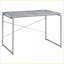 Bureaux gris industriel & amp; Bureau d'écriture argenté avec base en métal | Bois et métal