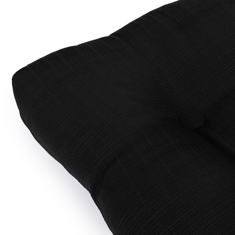 Reversible Seat Cushion With Hand Made Ring Stitch, Filled With White Virgin Polyester Fiber., Black