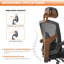Fauteuil de bureau ergonomique, fauteuil de bureau avec support lombaire, appui-tête et repose-pieds-1015116179