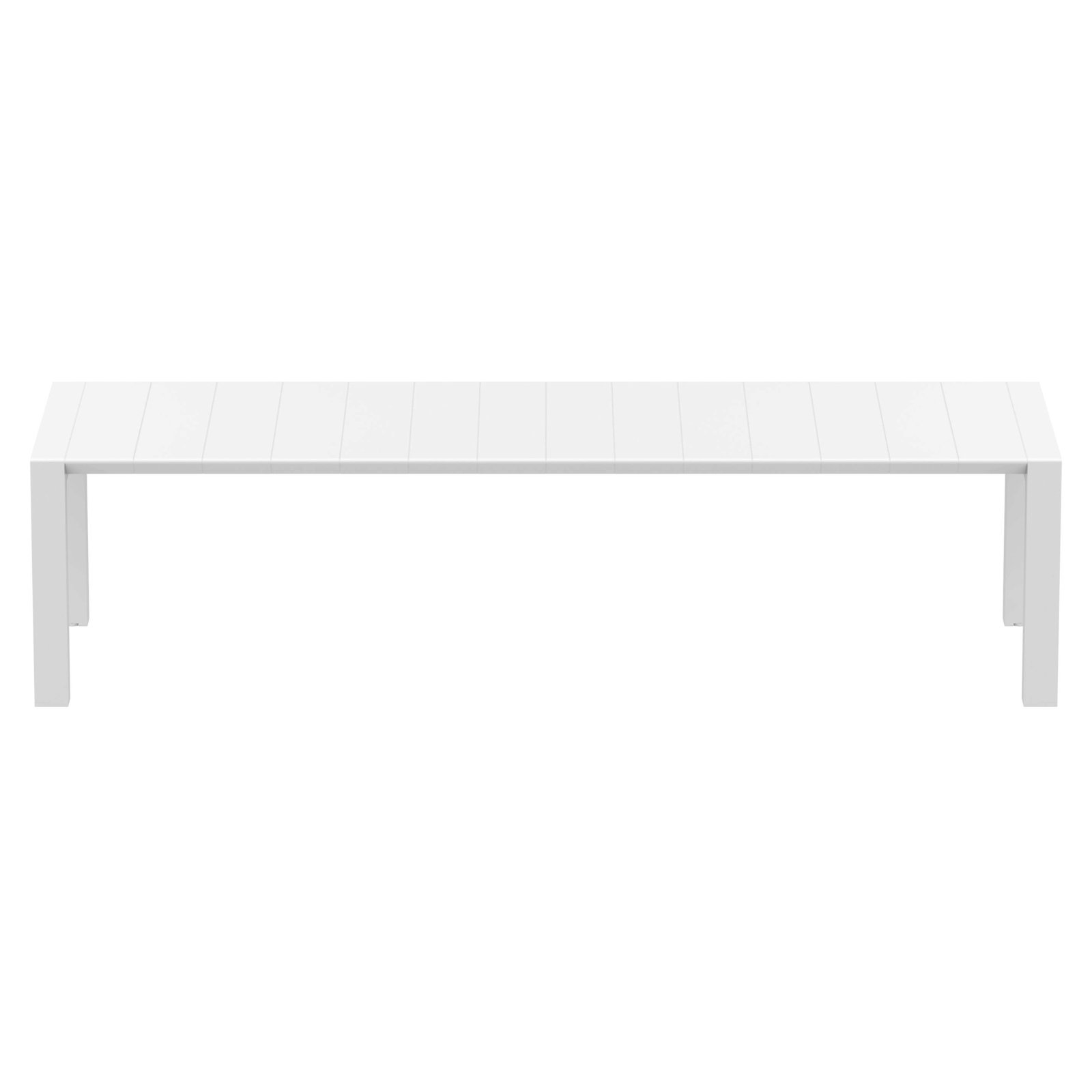 Farrah Extendable Plastic / Acrylic Outdoor Dining Table, Rattan White, 39" W x 102" L x 29.5" H