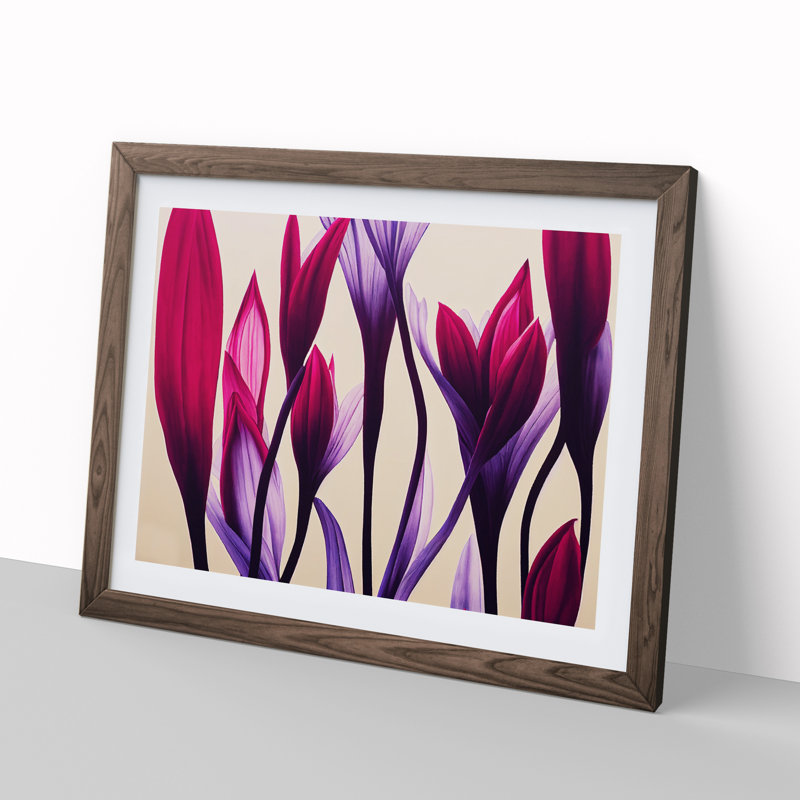 Sublime Flowers - Single Picture Frame Print, 25cm H x 34cm W x 2cm D, Walnut Framed