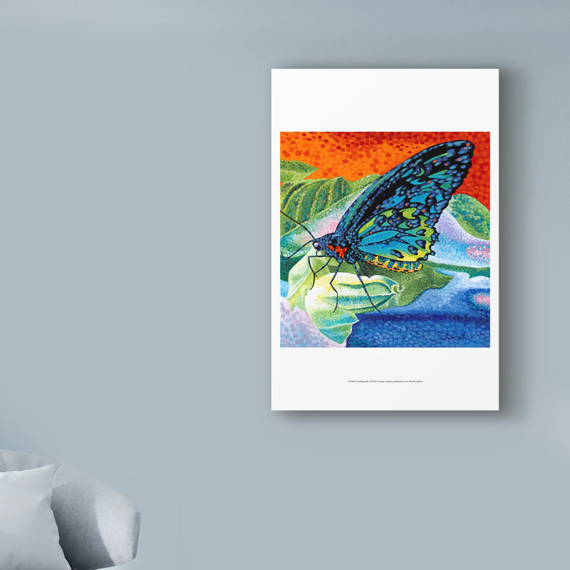 « apprête papillon ii », art sur toile, H 19 po x l 12 po x P 2 po