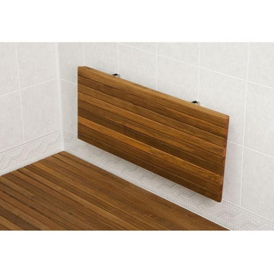 Banc de douche mural en teck de qualité supérieure 24 po