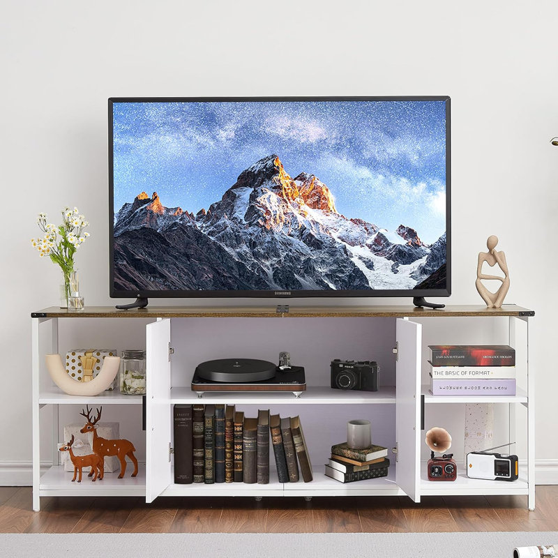 Meuble télé avec rangement, Blanc