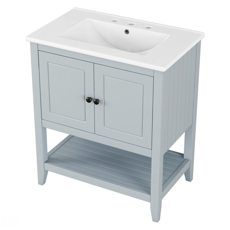 Lavabo de salle de bain 30 po, Gris