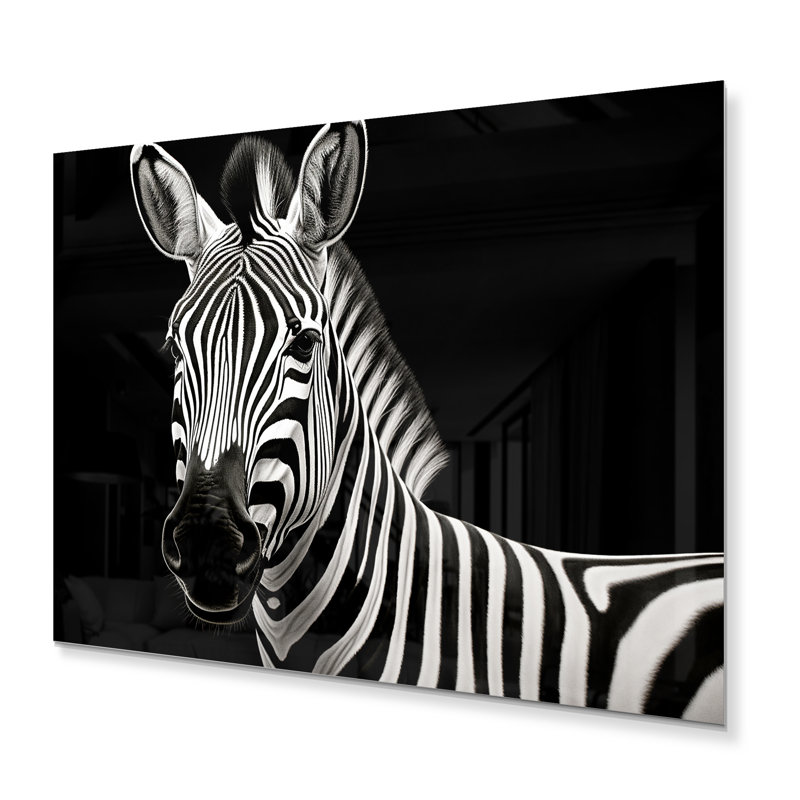 Décoration murale en métal Striking Zebra I - Animaux, H 30 po x l 40 po x P 1 po