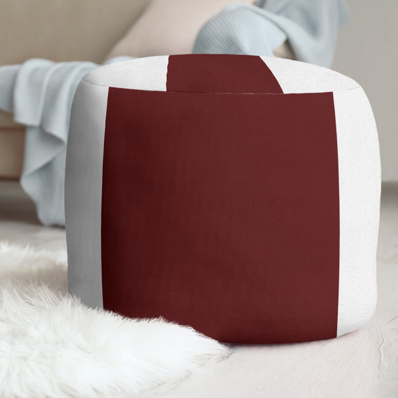 Mélange de polyester à rayures rondes 20,5", Blanc / Marron