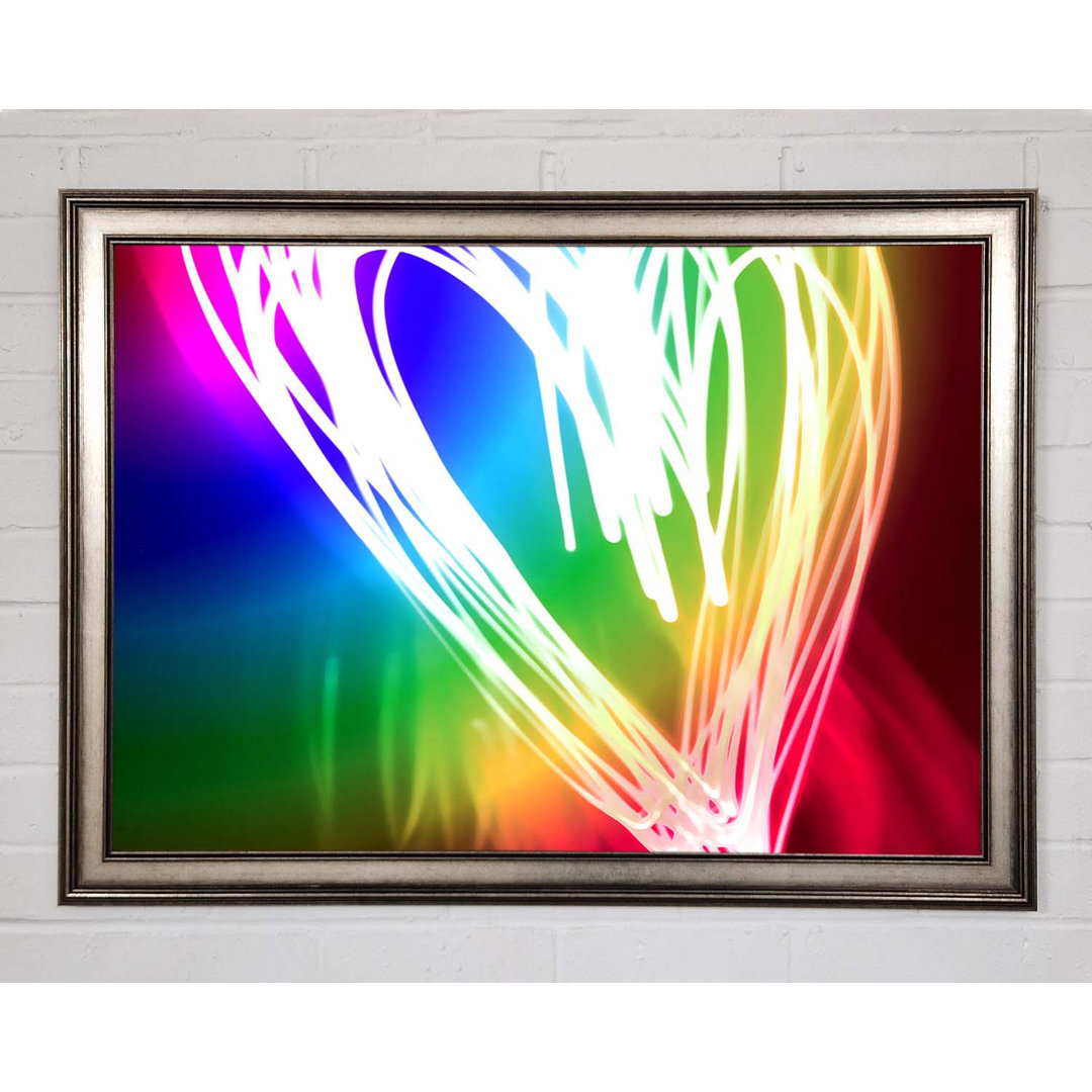 Gerahmtes Leinwandbild Neon Heart