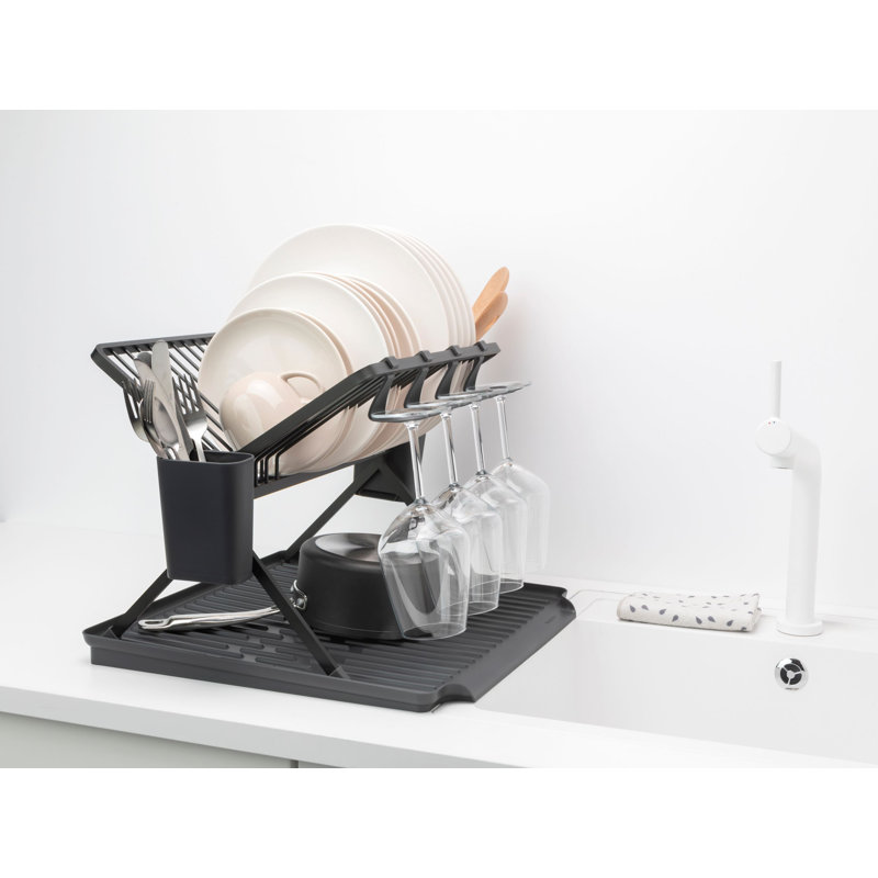 Brabantia Sinkside Large Foldable Dish Drying Rack, Black