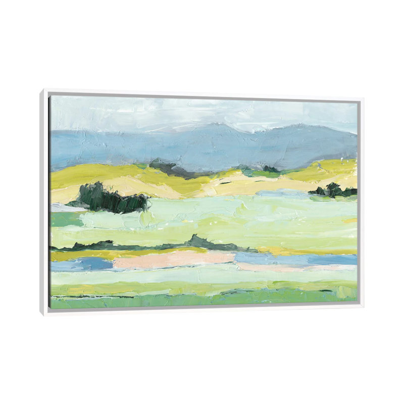 « Pastel Hills II » par Ethan Harper, reproduction d’art, Toile blanche encadrée, H 18 po x l 26 po x P 1,5 po, Pas de tapis