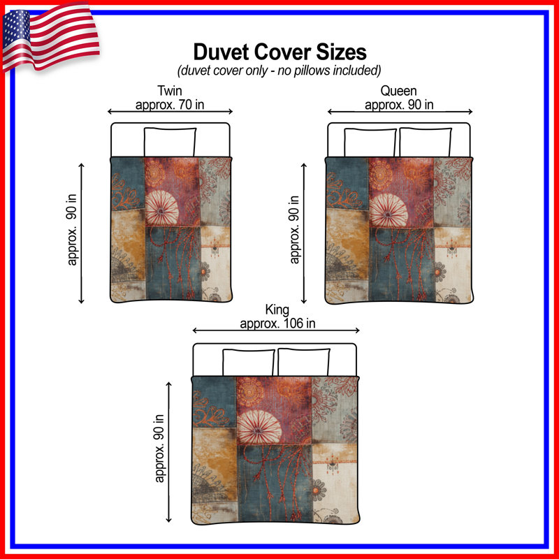 Intricate Patchwork Pattern Duvet Covers, King