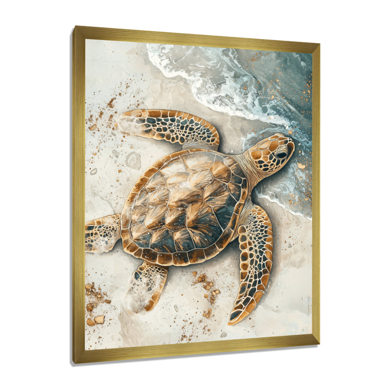 Cohner - animaux, art mural, H 32 po x l 16 po, Reproduction encadrée d'une seule photo, Doré