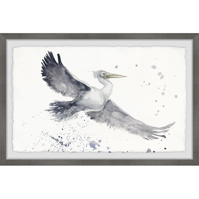 Flying Seagull by Parvez Taj - Single Picture Frame Painting, 38cm H x 45cm W