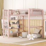 Addileigh Twin Loft Bed with Shelves