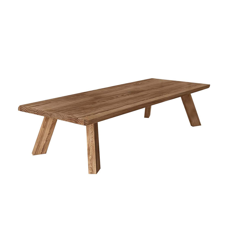 Table de conférence 86,61 "rectangulaire simple et moderne en bois massif brun