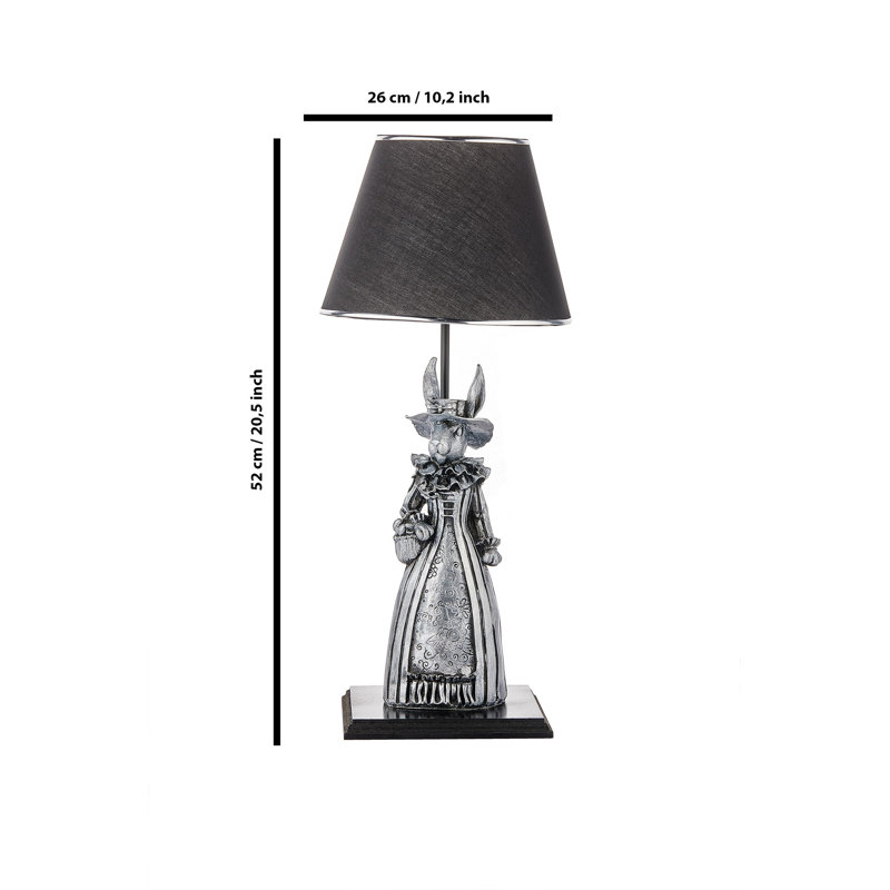 Lampe de table, gris, Noir