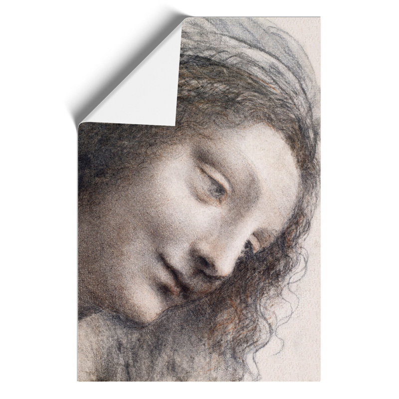 The Head of the Virgin by Leonardo da Vinci - Frameless Print, 59cm H x 42cm W x 0.1cm D