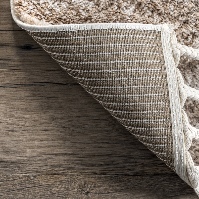 Kassidy Shaggy Contemporary Tassel Area Rug, Rectangle 3' x 5'