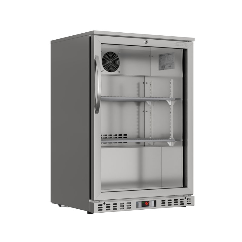 24 in. W 4.1 cu. ft. Commercial Glass Door Back Bar Cooler Refrigerator with LED Lighting in Stainless Steel, Stainless Steel