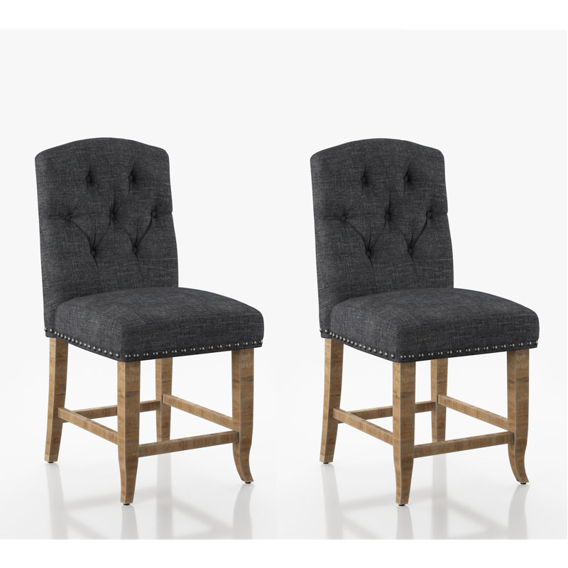 Tabouret de 31 po Wilfrid (ensemble de 2), Gris, Tabouret de comptoir (siège d'une hauteur de 24,7