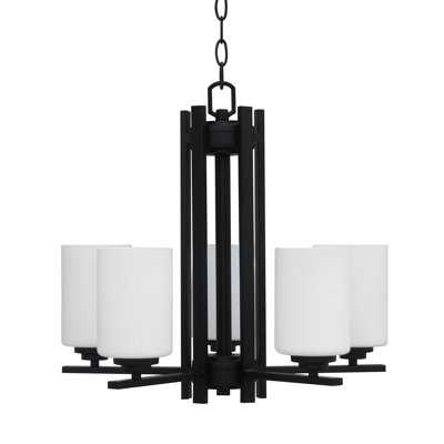 Lustre classique à 5 lumières avec abat-jour