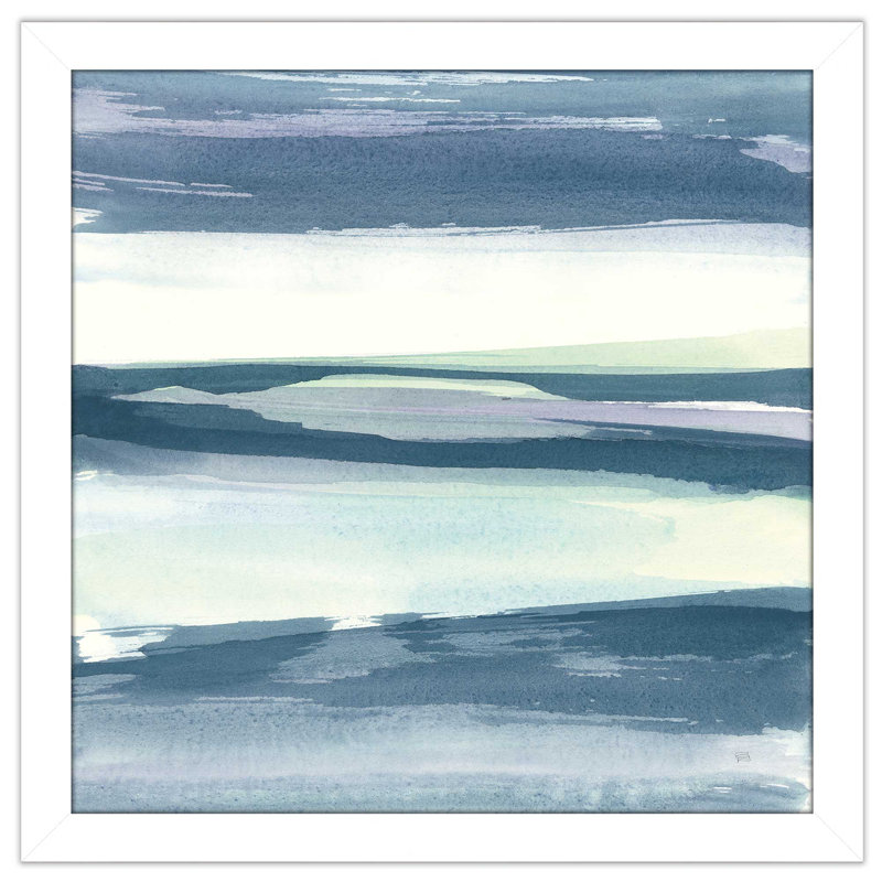 «Mint Dawn II», reproduction de peinture à l'aquarelle, H 21,5 po x l 21,5 po x P 0,75 po, Cadre blanc