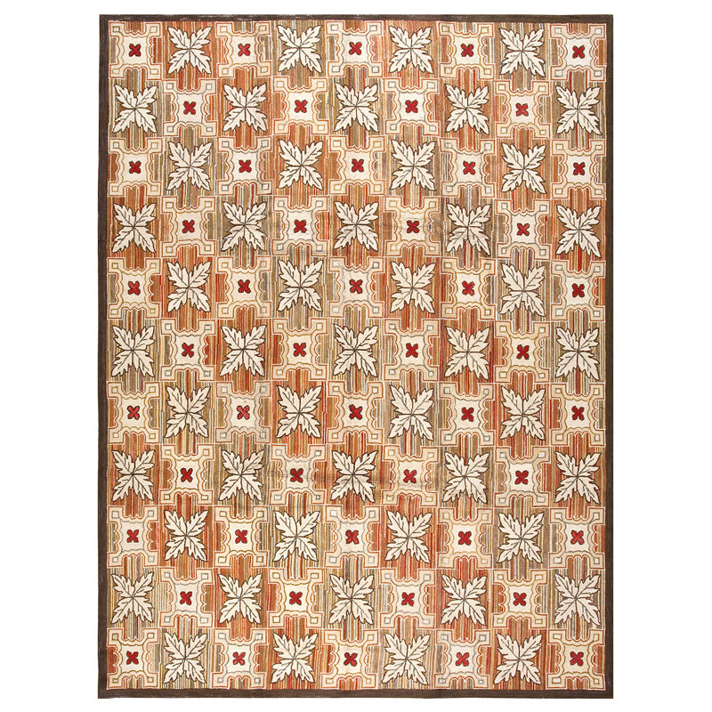 Hand Hooked Wool Geometric Area Rug