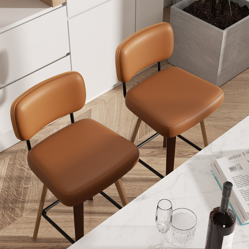 Tabouret pivotant rembourré à hauteur de bar, Vert