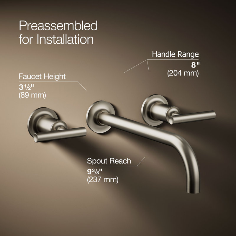 Purist® Wall Mounted Bathroom Faucet, Lever Handle, Vibrant Brushed Nickel