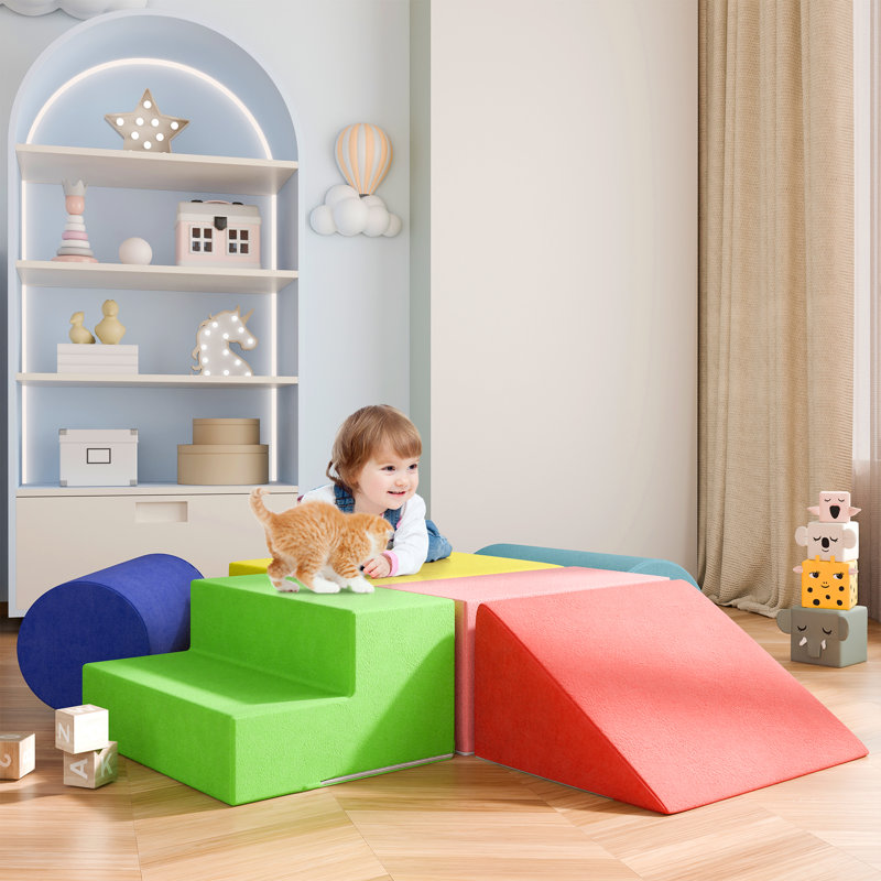 6 blocs de 6 pièces, Bleu / vert / jaune / rouge