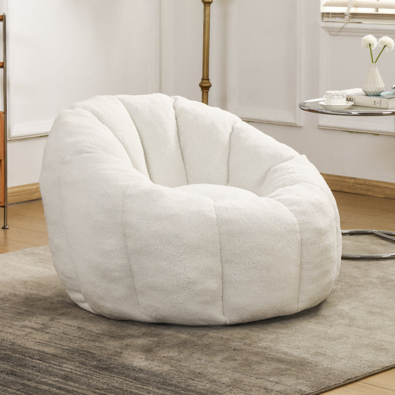 Teddy Bean Bag Chair, White