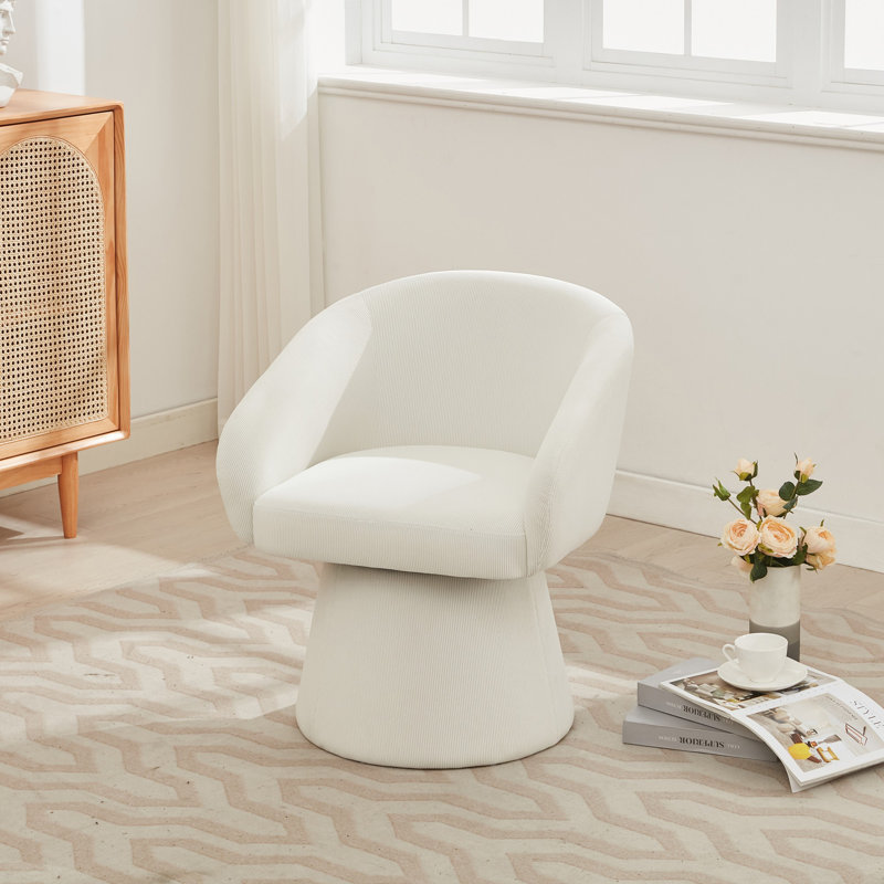 Fauteuil d'appoint Kiko, Velours côtelé beige