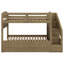 Structure de lit superposé en bois avec lit gigogne, rangement de tiroir, escalier de rangement et garde-robe-597125572