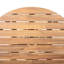 Table de salle à manger ronde d'extérieur en bois de 123 cm (48,49 pouces) avec une teinte rustique, une stabilité exceptionnelle et un confort optimal sur une terrasse ou un patio. Style harmonieux, design distinctif, entretien facile.