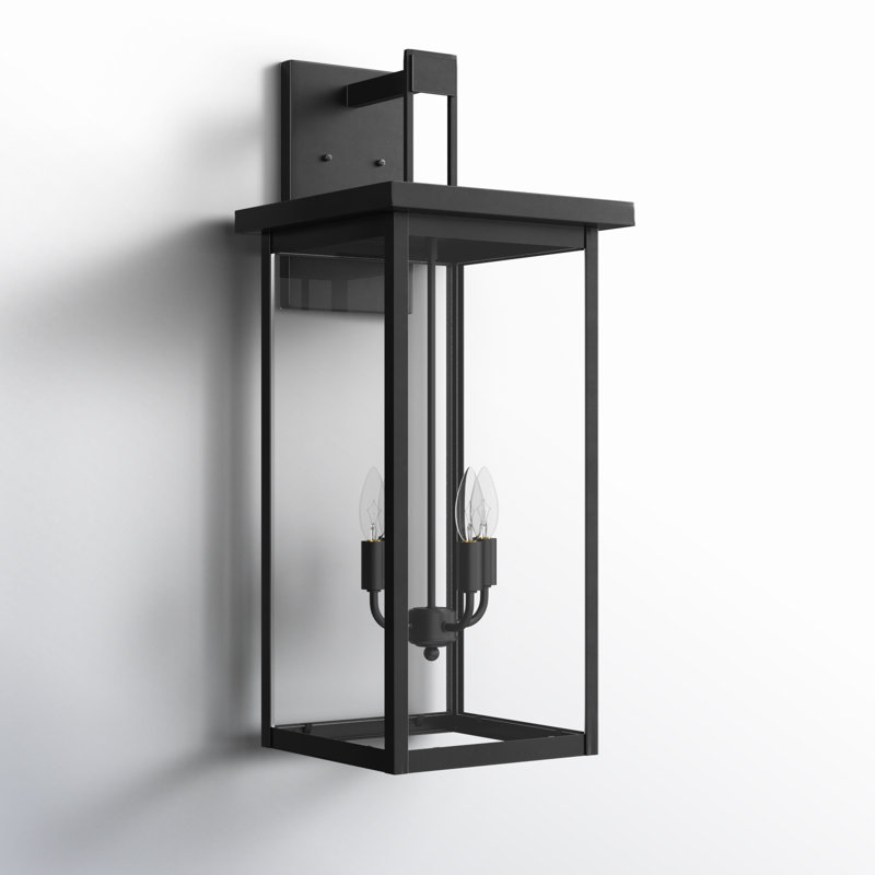 Osakis Light Outdoor Wall Sconce, Powder Coated Black, 27" H x 11" W