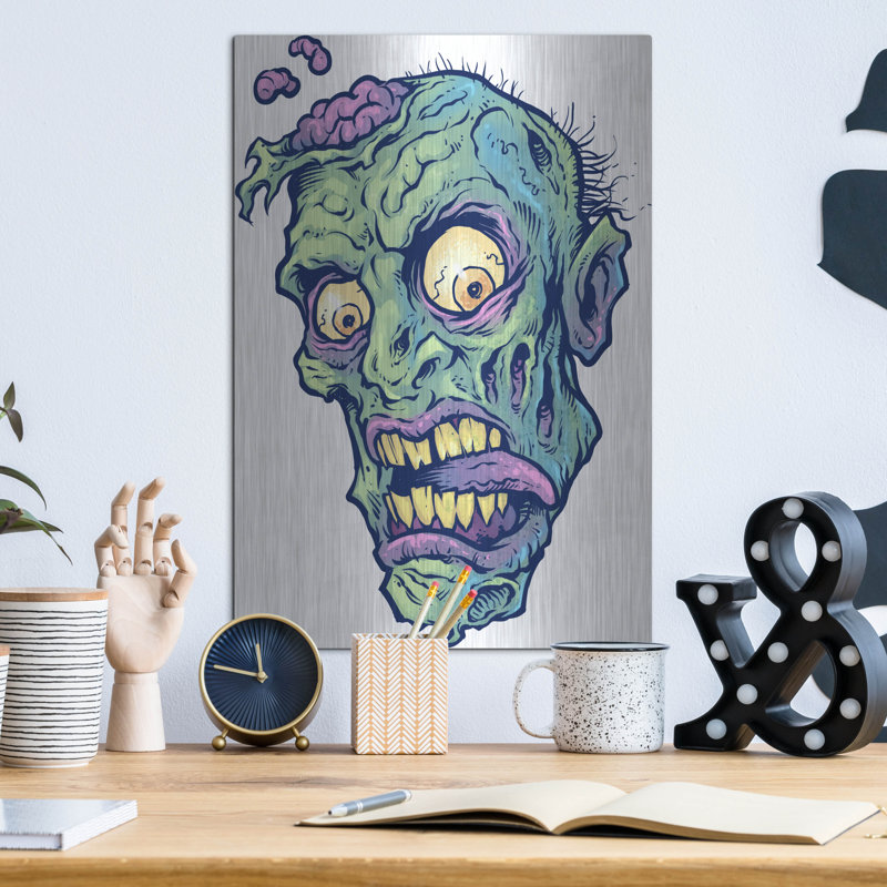 " Zombie Pattern Head 01 " Print, 16" H x 12" W