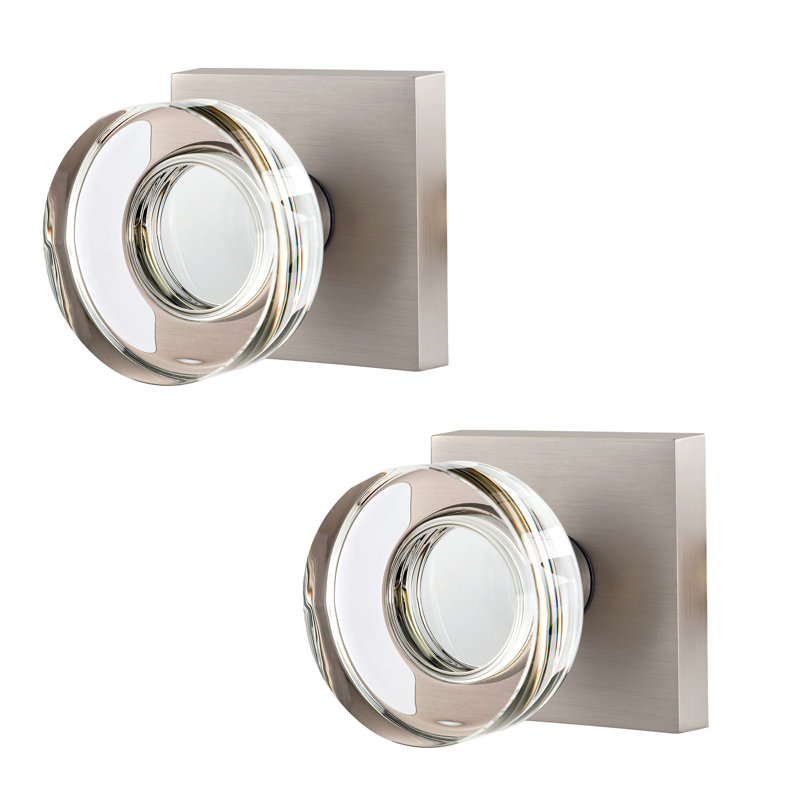 Faux boutons de porte en cristal Coolnews Retro Elegant Series, Nickel satiné