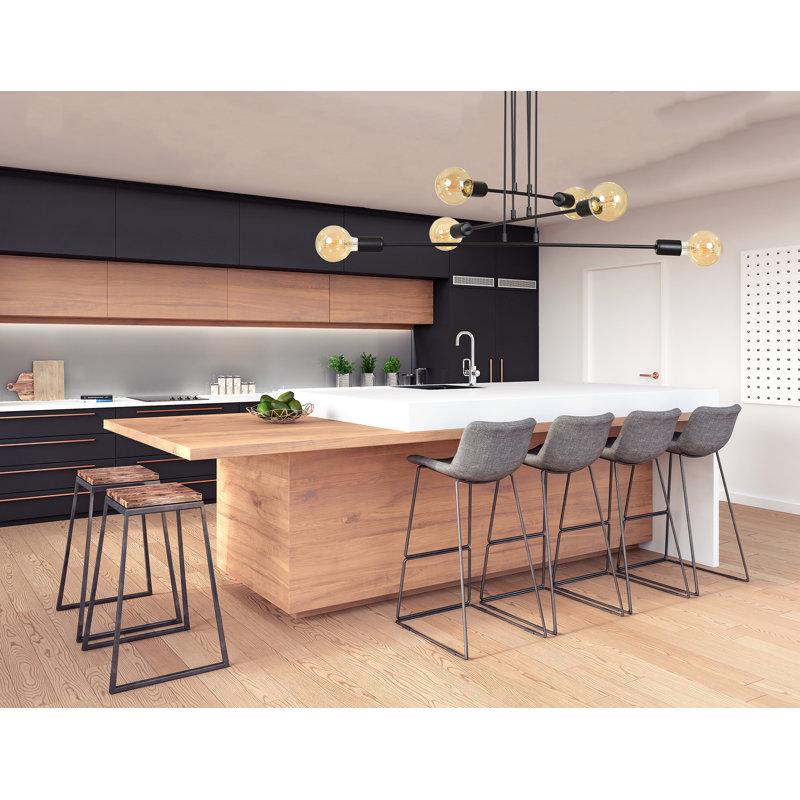Mullins 6 - Light Cluster Pendant, Black