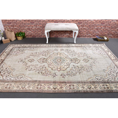 Tapis beige en laine Classic Patchwork 65,7 x 110,6 po