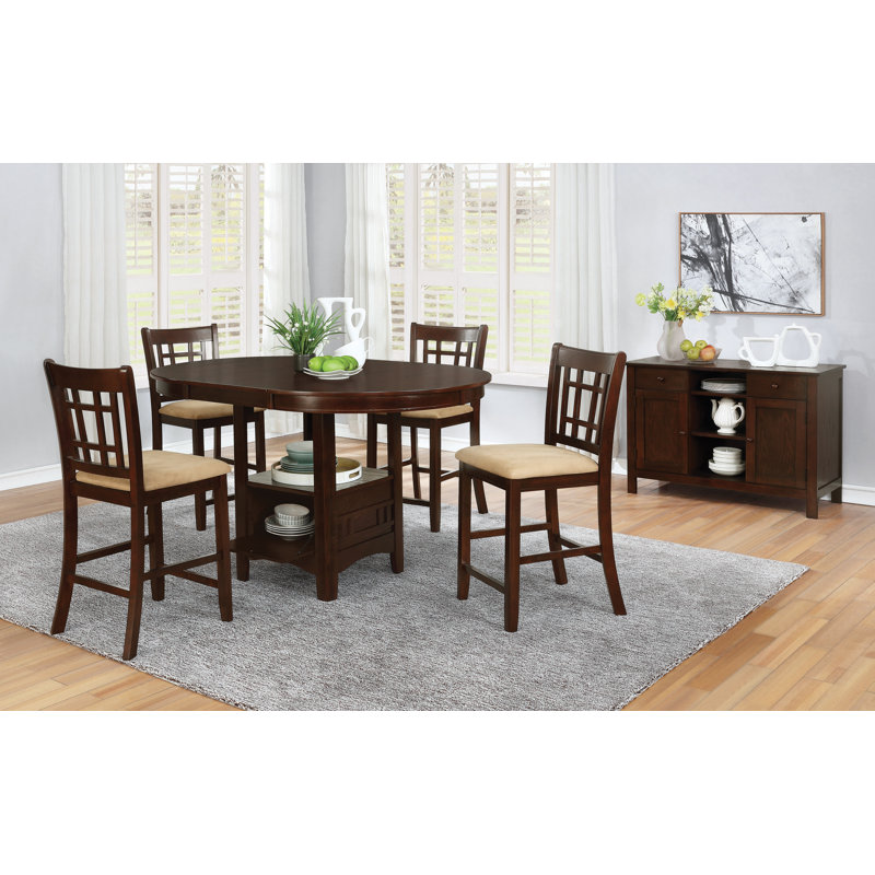 Extendable Oval Dining Table, Warm Brown