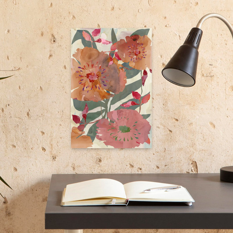 «Warm Floral Blooms Abstract Organic Flower Nature», reproduction d'art murale, H 18 po x l 12 po