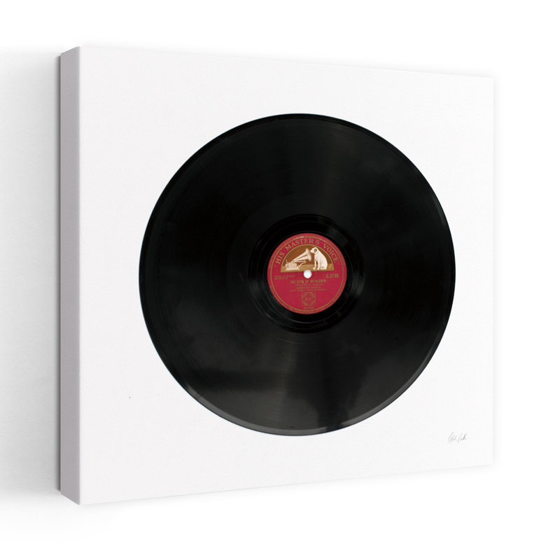 Disque rétro avec art musical noir, H 18 po x l 18 po