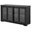Sideboard Buffet Cabinet, Stackable Credenza, Coffee Bar Cabinet with Sliding Glass Door and Adjustable Shelf, Black