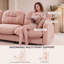 Canapé modulaire minimaliste en chenille plissée avec 2 poufs, canapé 2 places en forme de U, rose-838201742