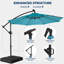 Parasol en porte-à-faux de 120 po, parasol de patio suspendu décalé de 10 pi avec 32 lumières DEL et inclinaison facile, abat-jour de parasol extérieur commercial pour la cour, la piscine, la plage et le jardin-2019512936